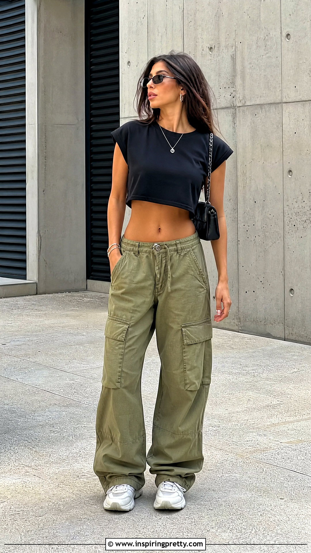 Raw Hem Crop Top With Cargo Pants - 50 como hacer tops cortos