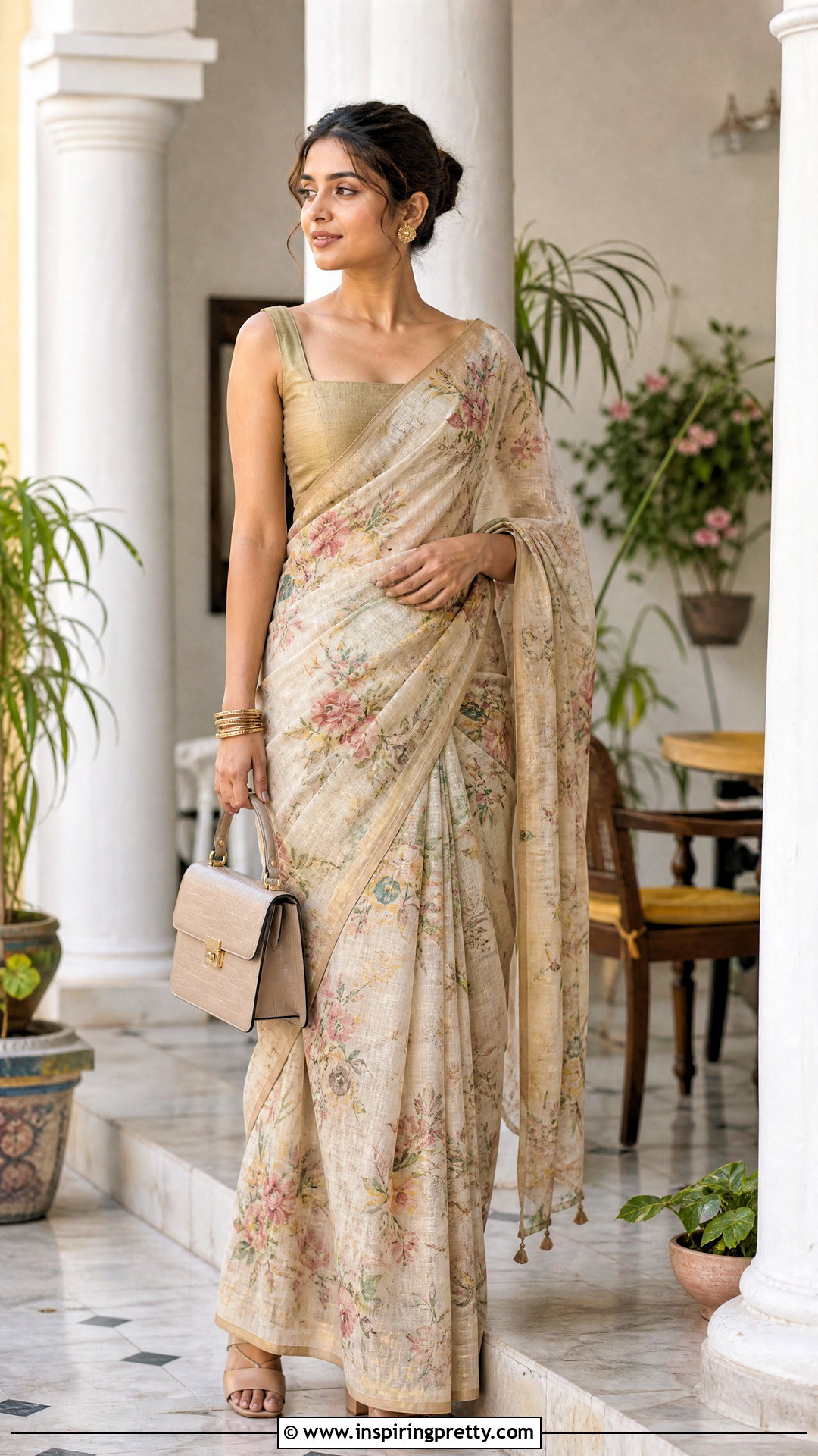 Raw Silk Blouse With Printed Saree - 50 traditional tops for women