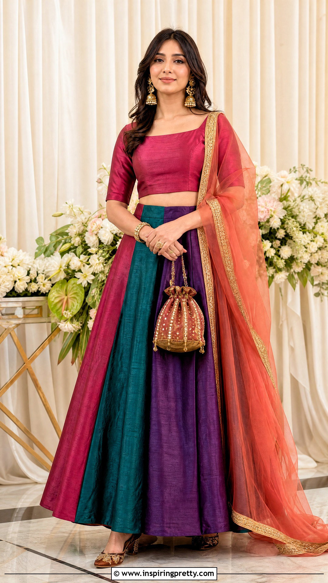 Raw Silk Crop Top Lehenga - 50 crop top lehenga designs