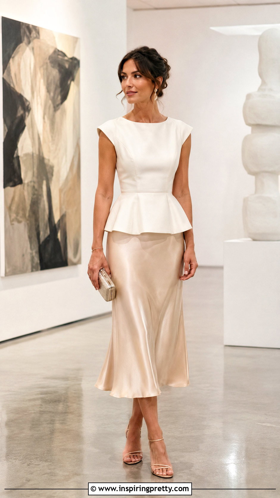 Rebecca Taylor Peplum Top With Satin Midi Skirt - 20 rebecca taylor peplum top outfit ideas