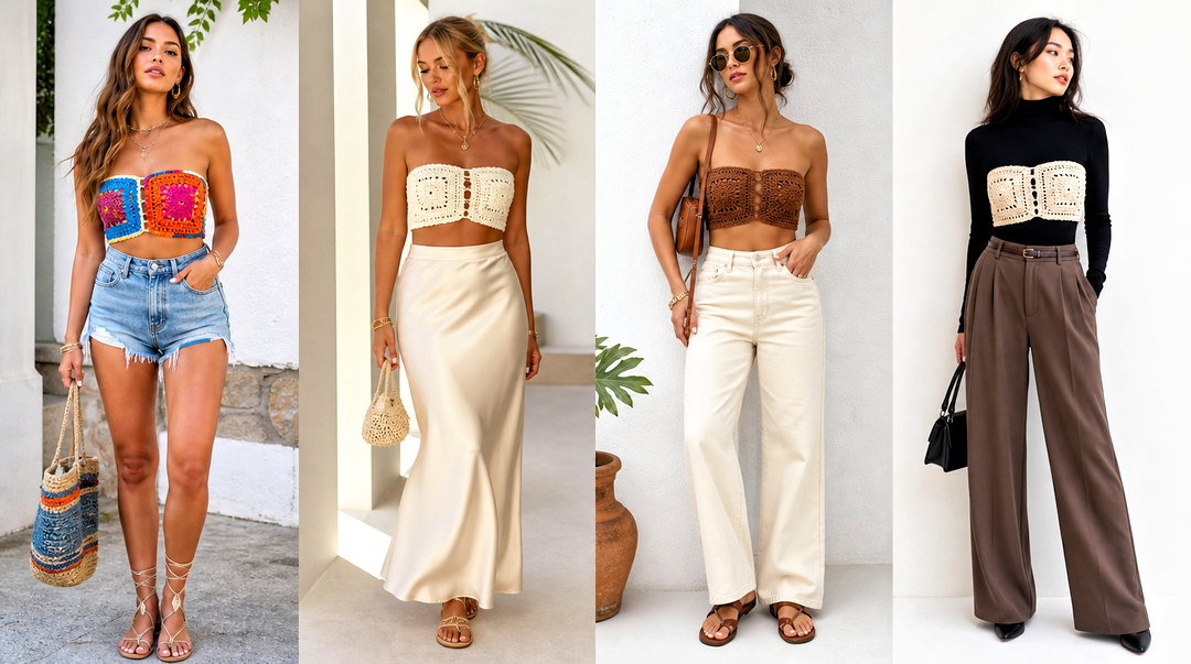 25 2 Rectangle Crochet Top Outfit Ideas for Easy DIY Style