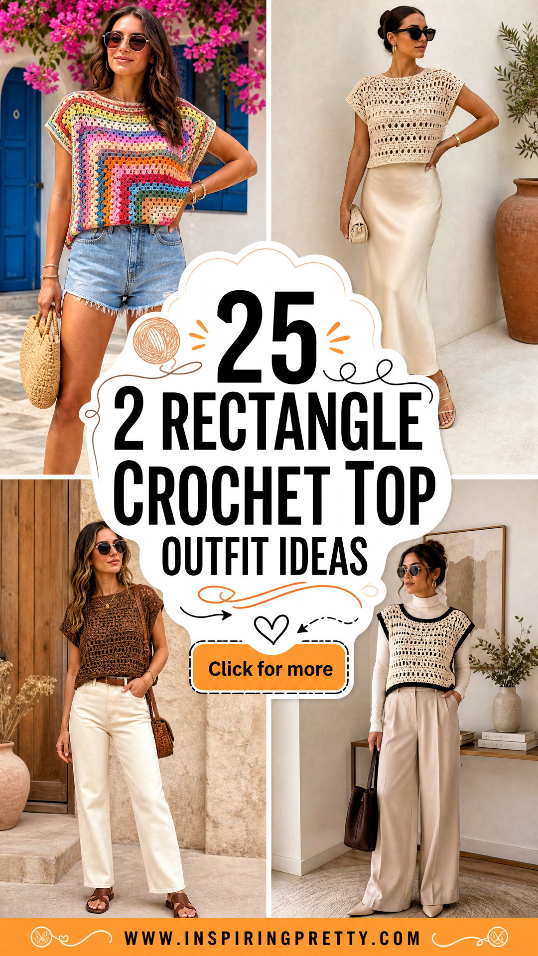 25 2 Rectangle Crochet Top Outfit Ideas for Easy DIY Style - 25 2 Rectangle Crochet Top Outfit Ideas for Easy DIY Style