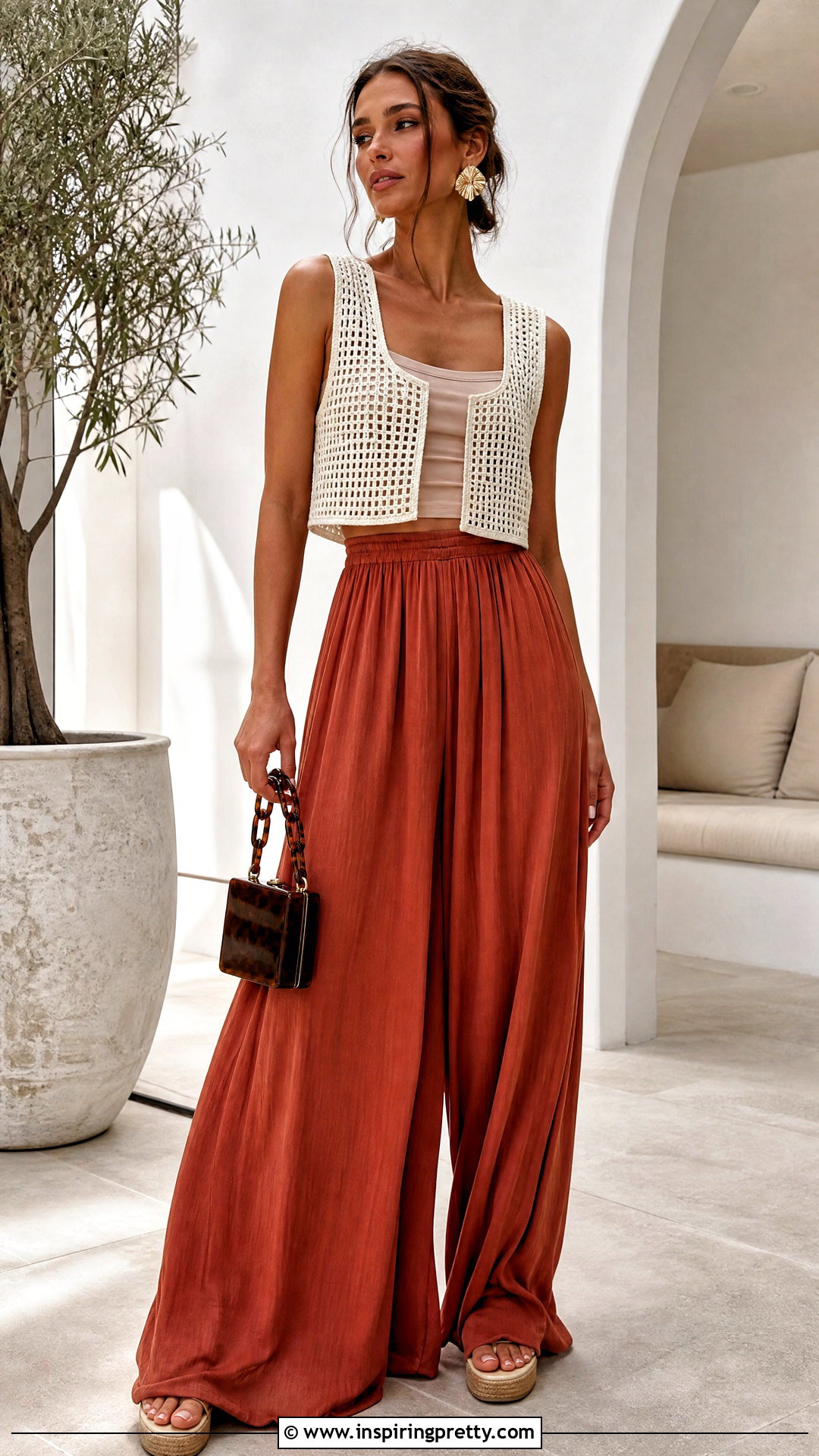 Rectangle Crochet Top With Palazzo Pants - 25 2 Rectangle Crochet Top outfit ideas