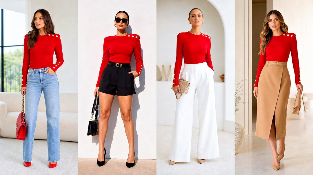 20 Red Balmain Top Outfit Ideas for Luxe Night-Out Style