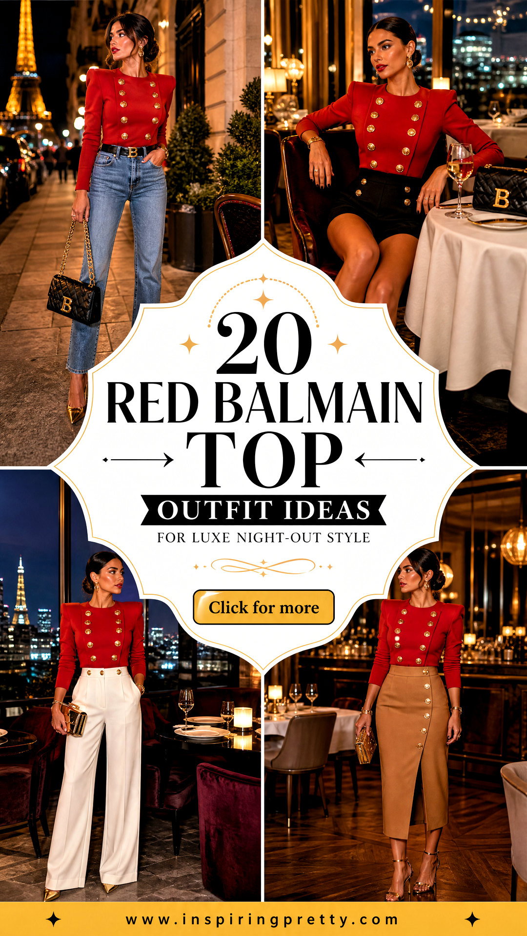 20 Red Balmain Top Outfit Ideas for Luxe Night-Out Style - 20 Red Balmain Top Outfit Ideas for Luxe Night-Out Style