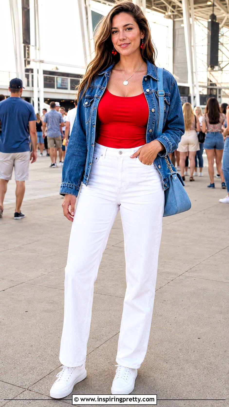 Red Benson Boone Tank Top With White Jeans - 25 benson boone tank top outfit ideas