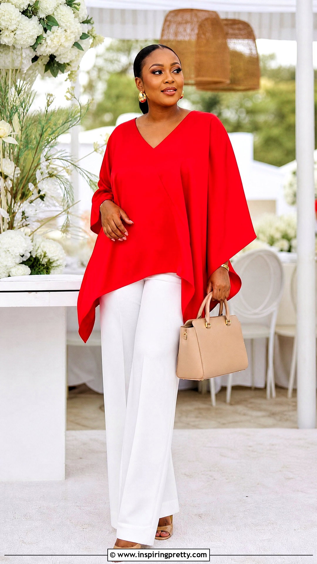 Red Bubu Top With White Pants - 50 bubu top style ideas