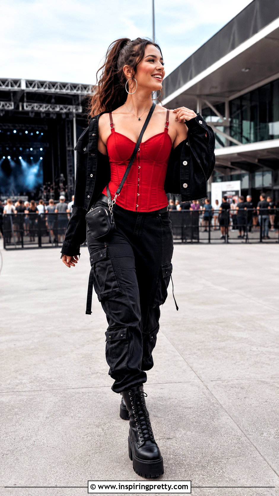 Red Corset Top Concert Outfit - 25 Red Corset Top Shein outfit ideas