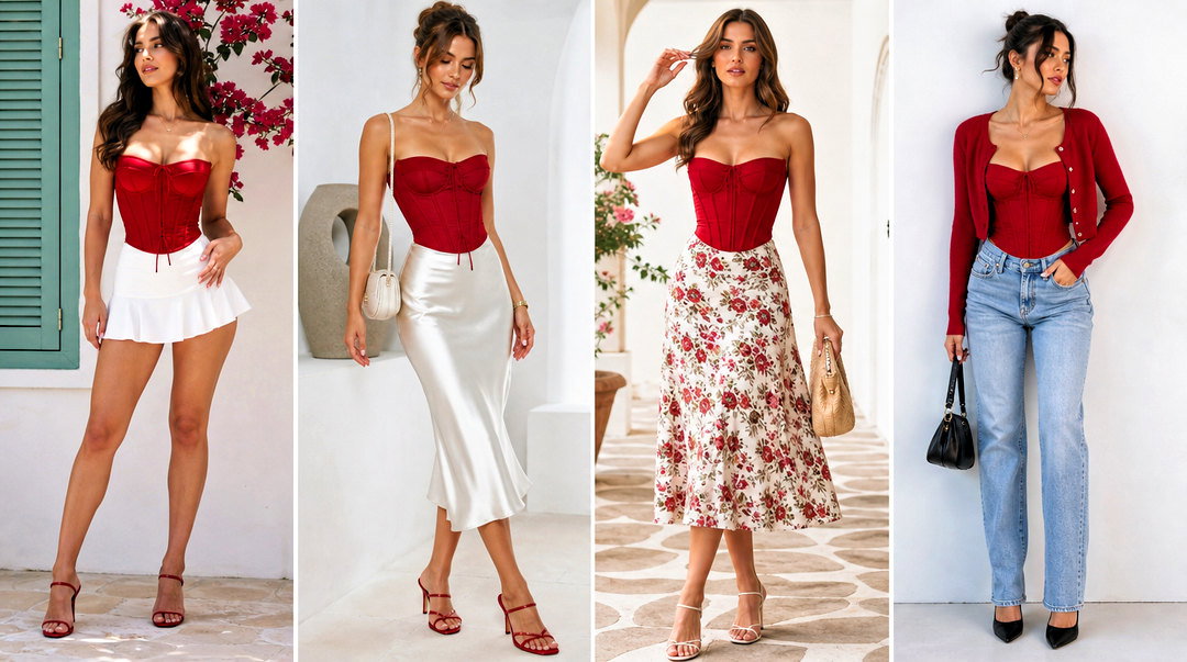 50 Red Corset Top Outfit Ideas for Bold Date-Night Style