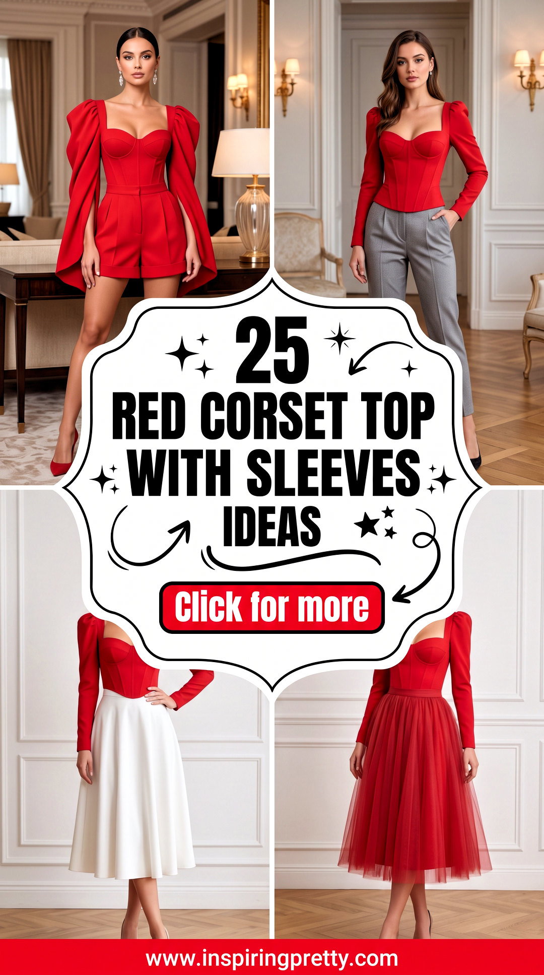 25 Red Corset Top With Sleeves Ideas for Striking Party Style - 25 Red Corset Top With Sleeves Ideas for Striking Party Style