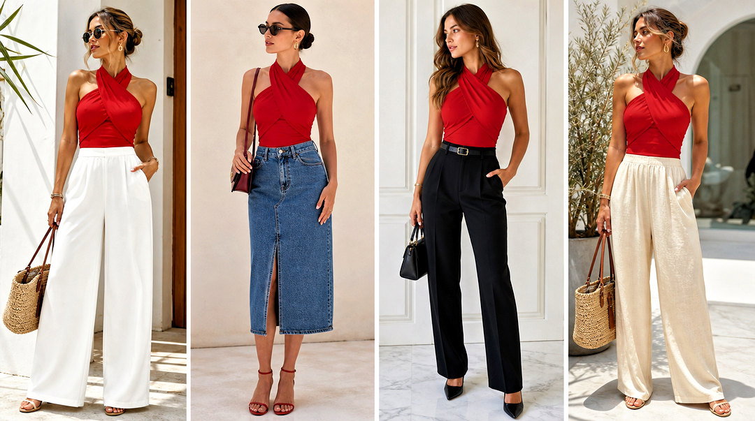 25 Red Criss Cross Top Outfit Ideas for Bold Going-Out Style