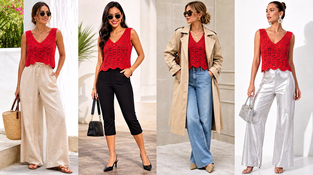 50 Red Crochet Top Outfit Ideas for Breezy Summer Style