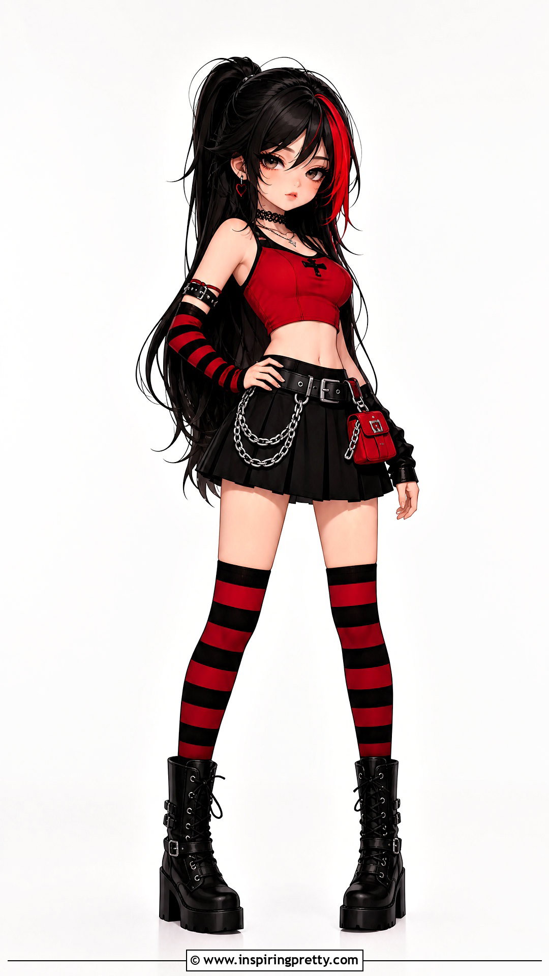 Red Crop Top And Black Skirt Outfit - 25 gacha life crop top outfit ideas