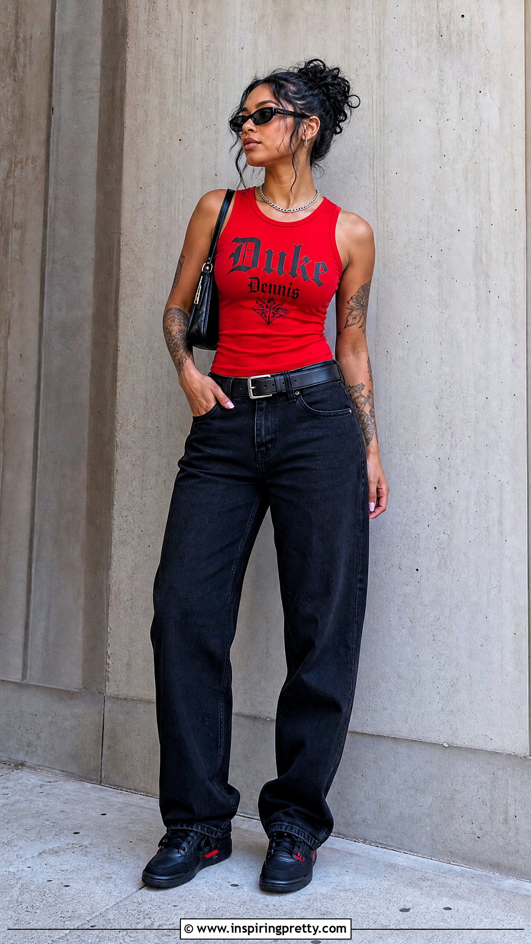 Red Duke Dennis Tank Top With Black Jeans - 25 Duke Dennis Tank Tops