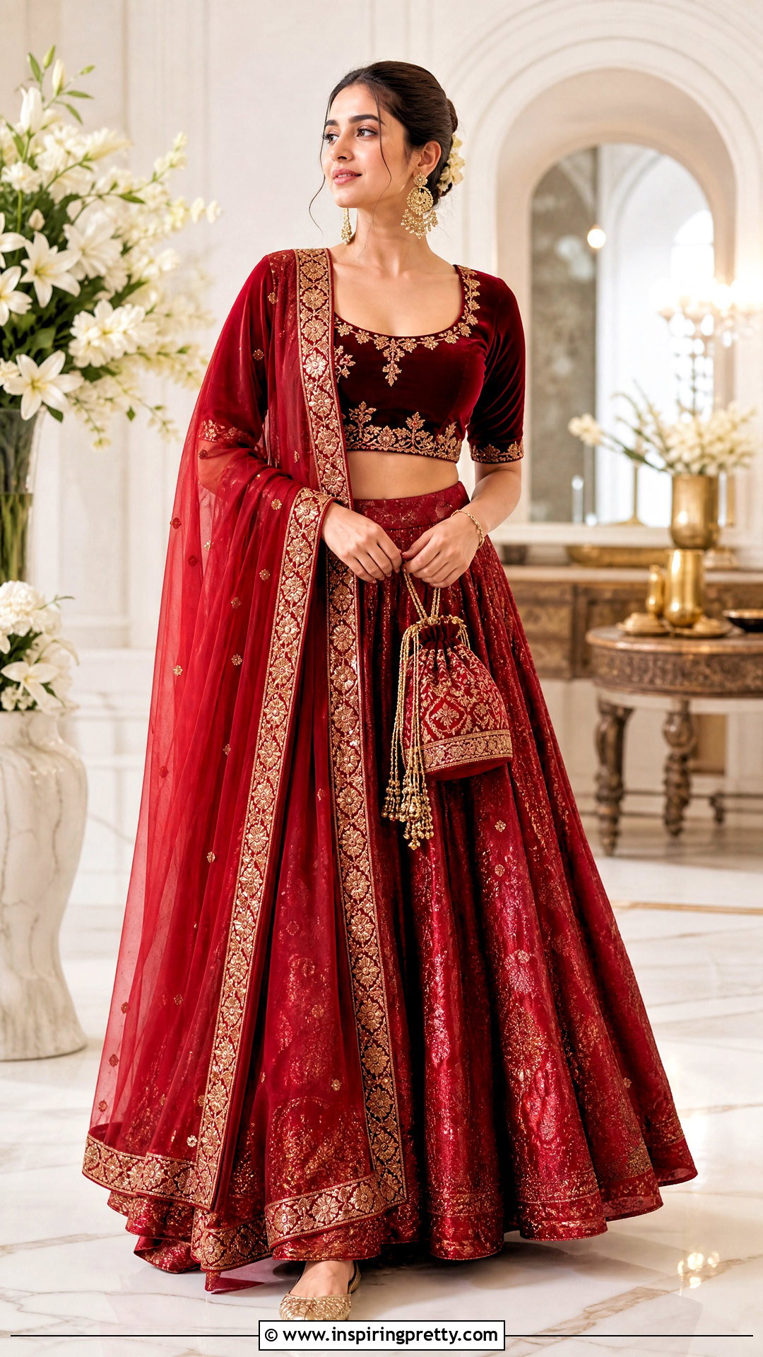 Red Ethnic Skirt And Matching Top Outfit - 50 ethnic skirt and top outfit ideas