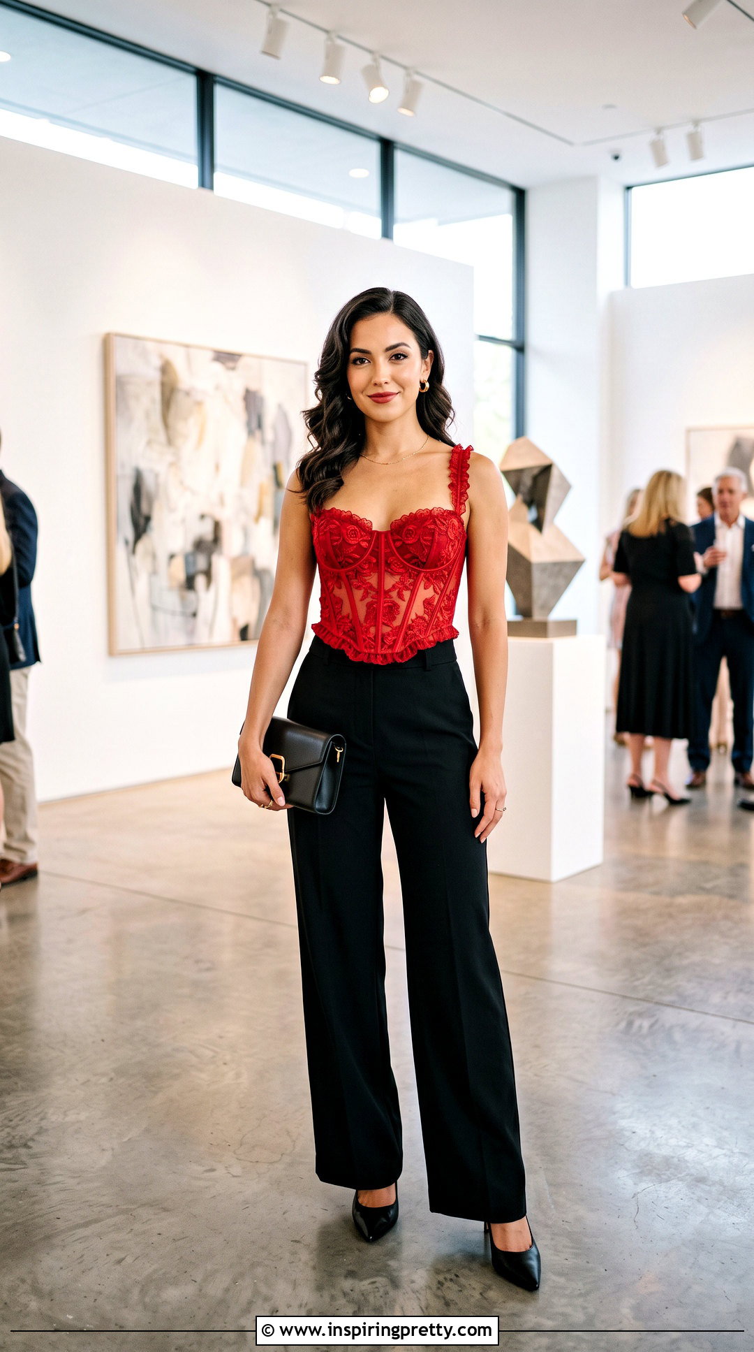 Red For Love And Lemons Corset Top With Black Pants - 25 For Love And Lemons Corset Tops