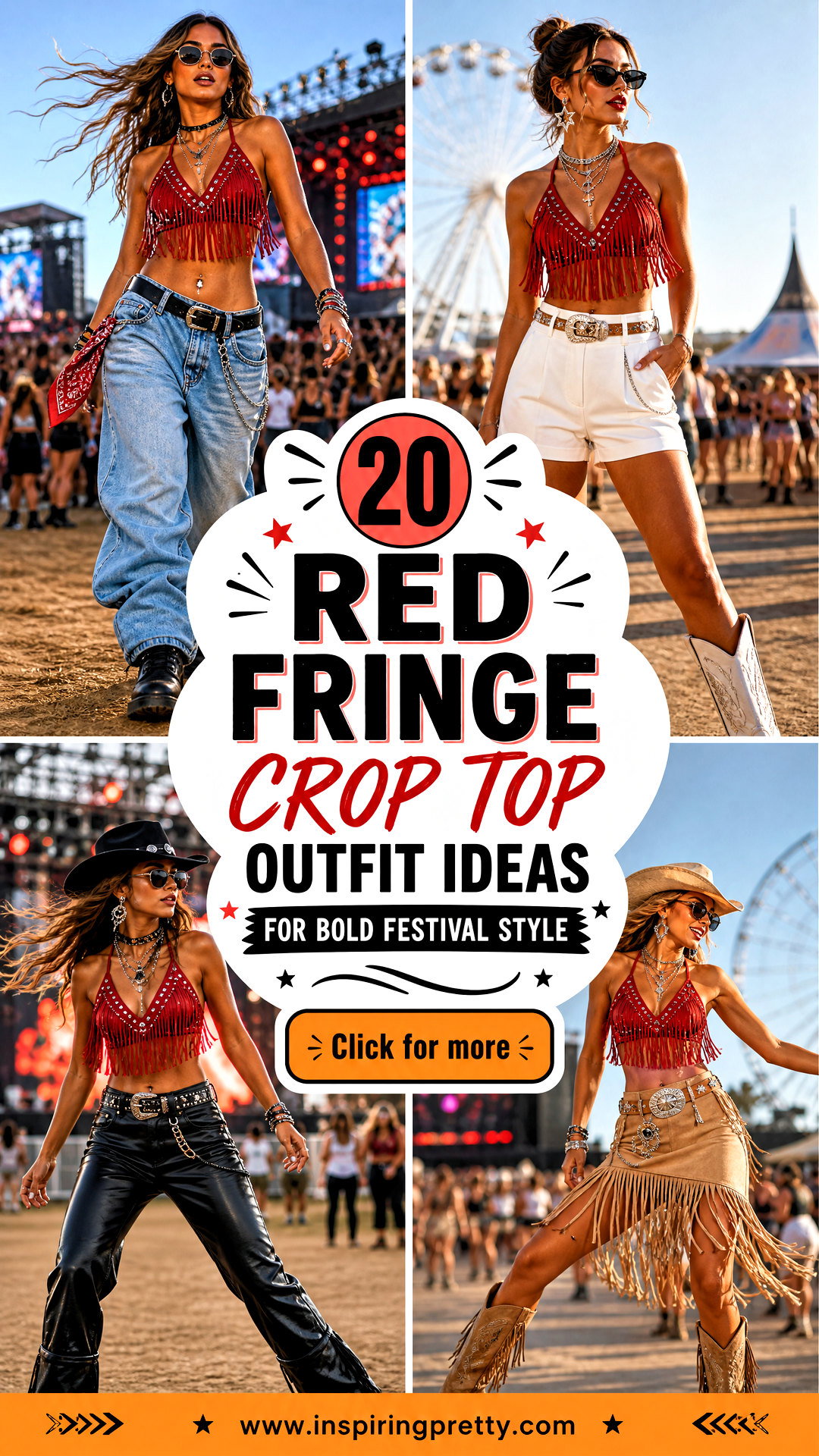 20 Red Fringe Crop Top Outfit Ideas for Bold Festival Style - 20 Red Fringe Crop Top Outfit Ideas for Bold Festival Style