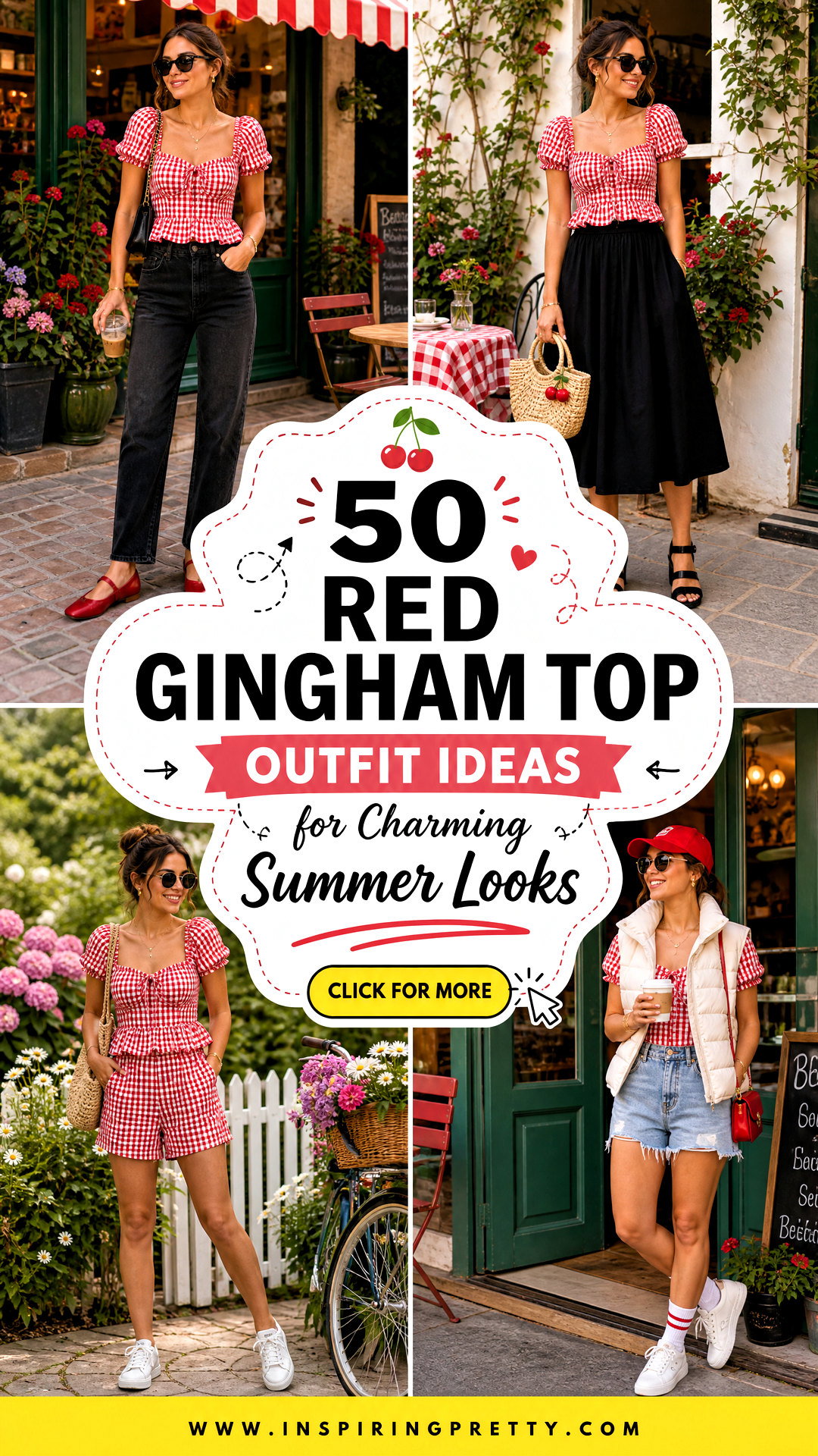 50 Red Gingham Top Outfit Ideas for Charming Summer Looks - 50 Red Gingham Top Outfit Ideas for Charming Summer Looks