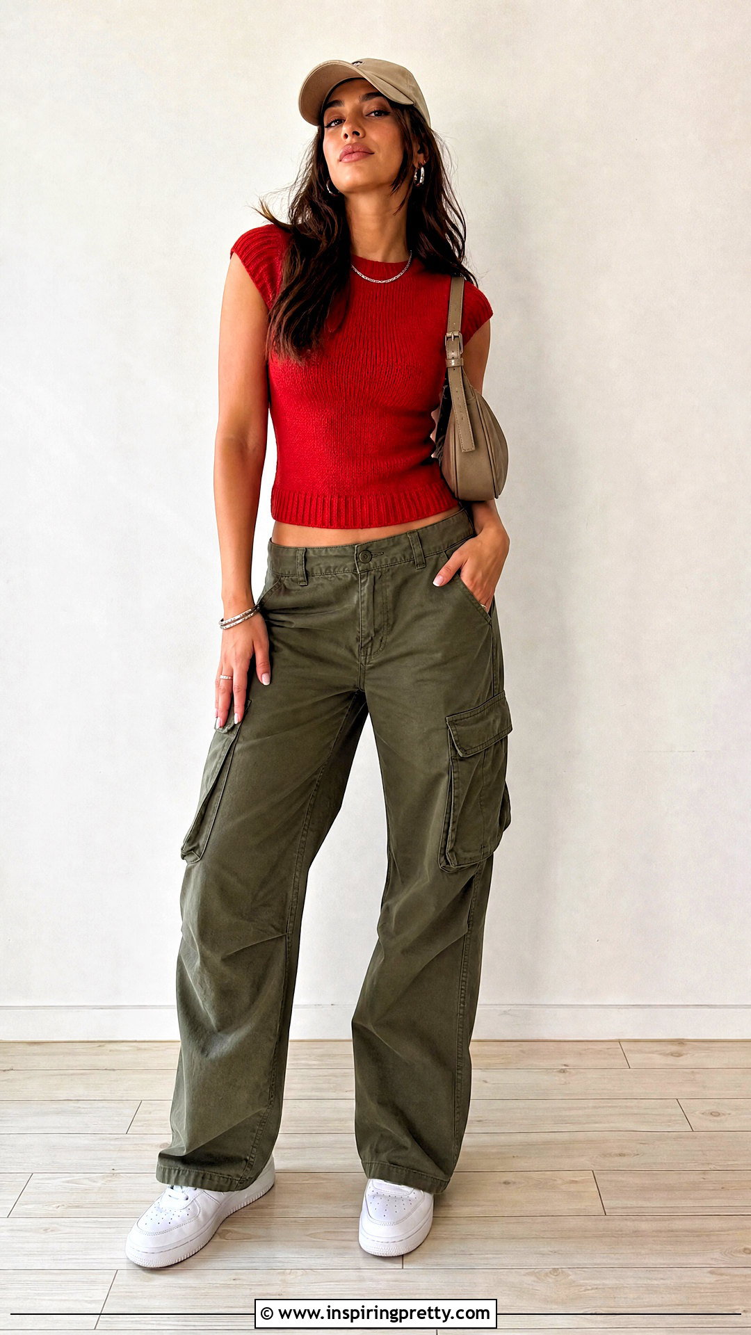 Red Knitted Top With Cargo Pants - 20 Red Knitted Top On Wooden Floor ideas