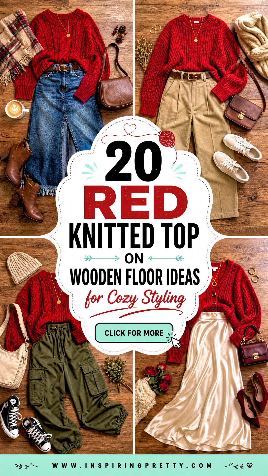 20 Red Knitted Top on Wooden Floor Ideas for Cozy Styling - 20 Red Knitted Top on Wooden Floor Ideas for Cozy Styling