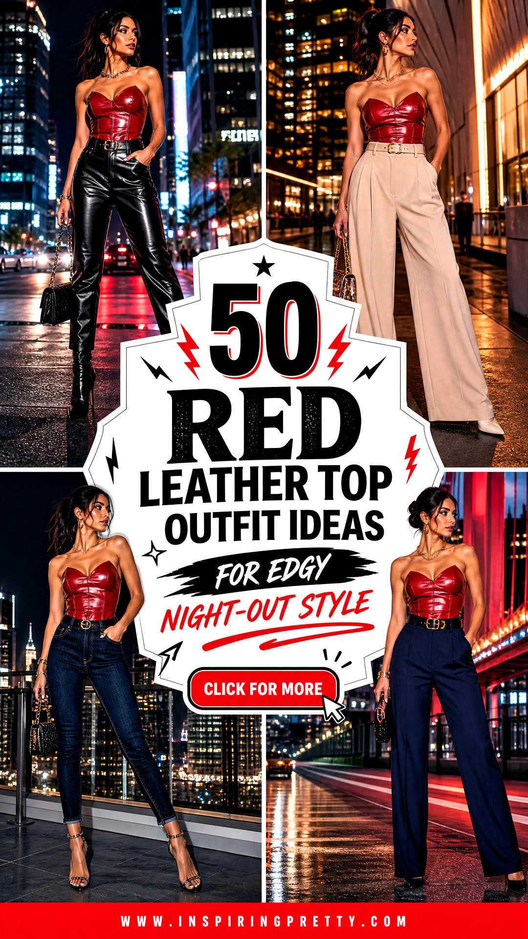50 Red Leather Top Outfit Ideas for Edgy Night-Out Style - 50 Red Leather Top Outfit Ideas for Edgy Night-Out Style