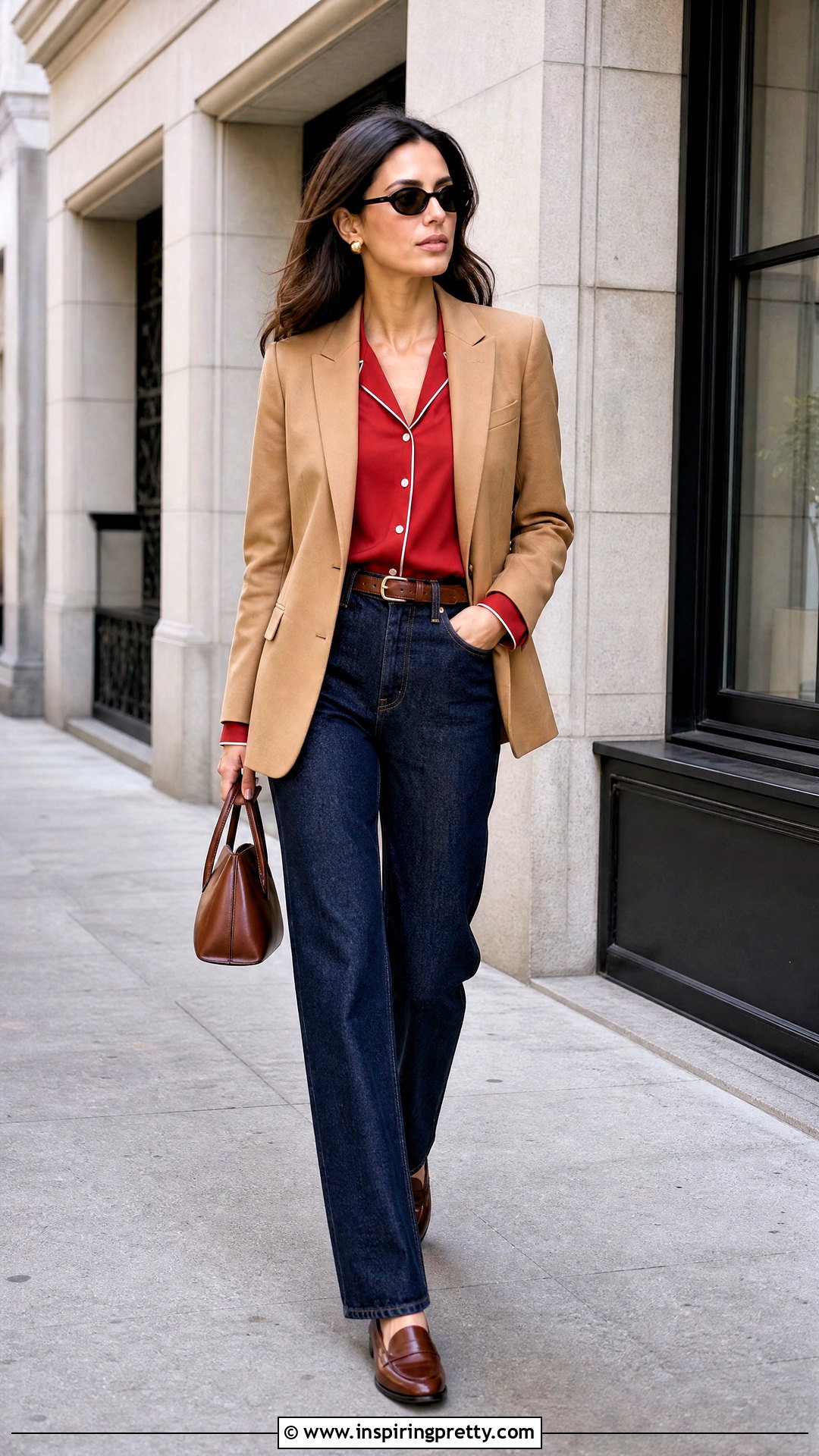 Red PJ Top With Jeans And Blazer - 25 Red Pj Top outfit ideas