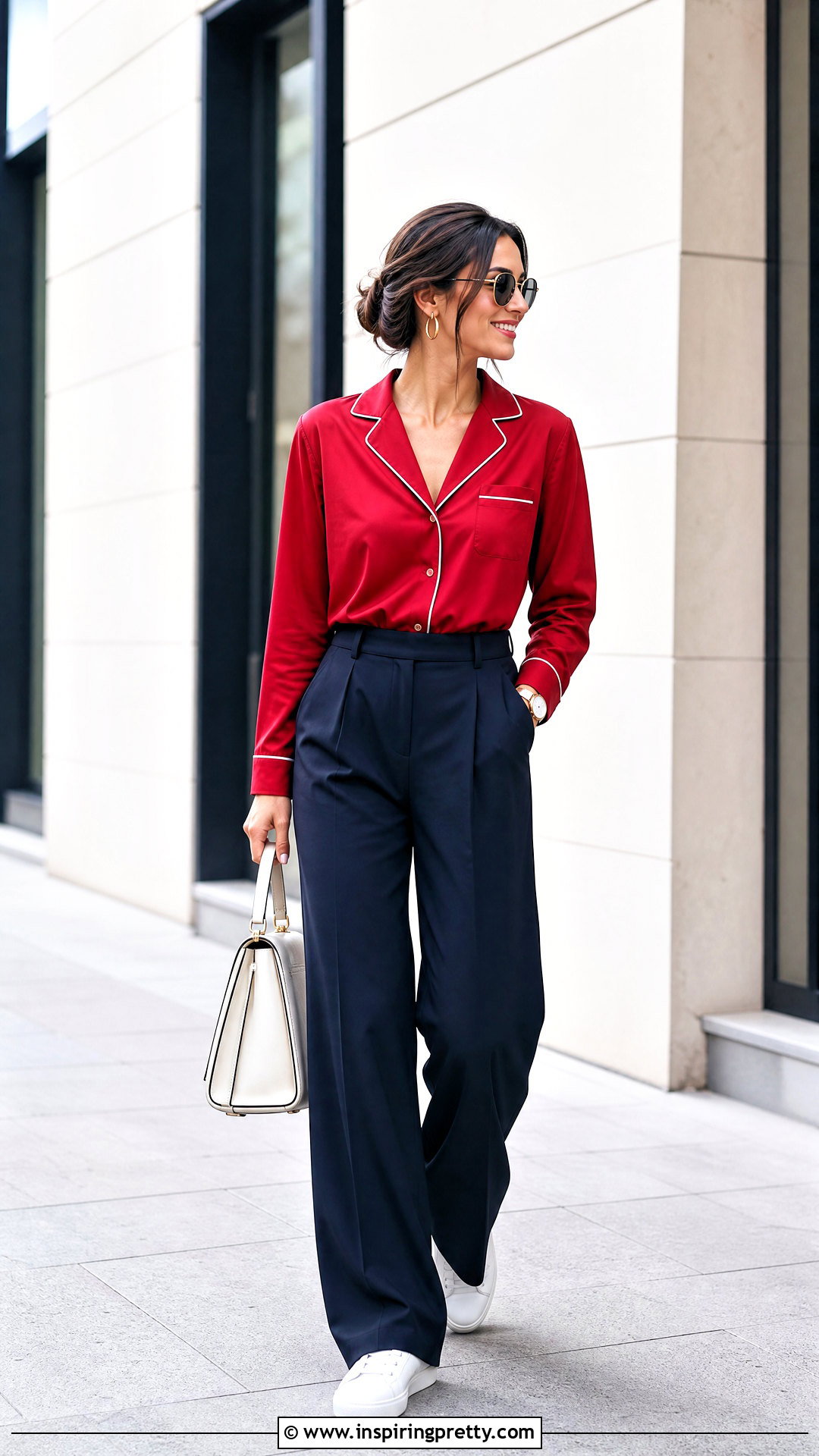 Red PJ Top With Navy Trousers - 25 Red Pj Top outfit ideas