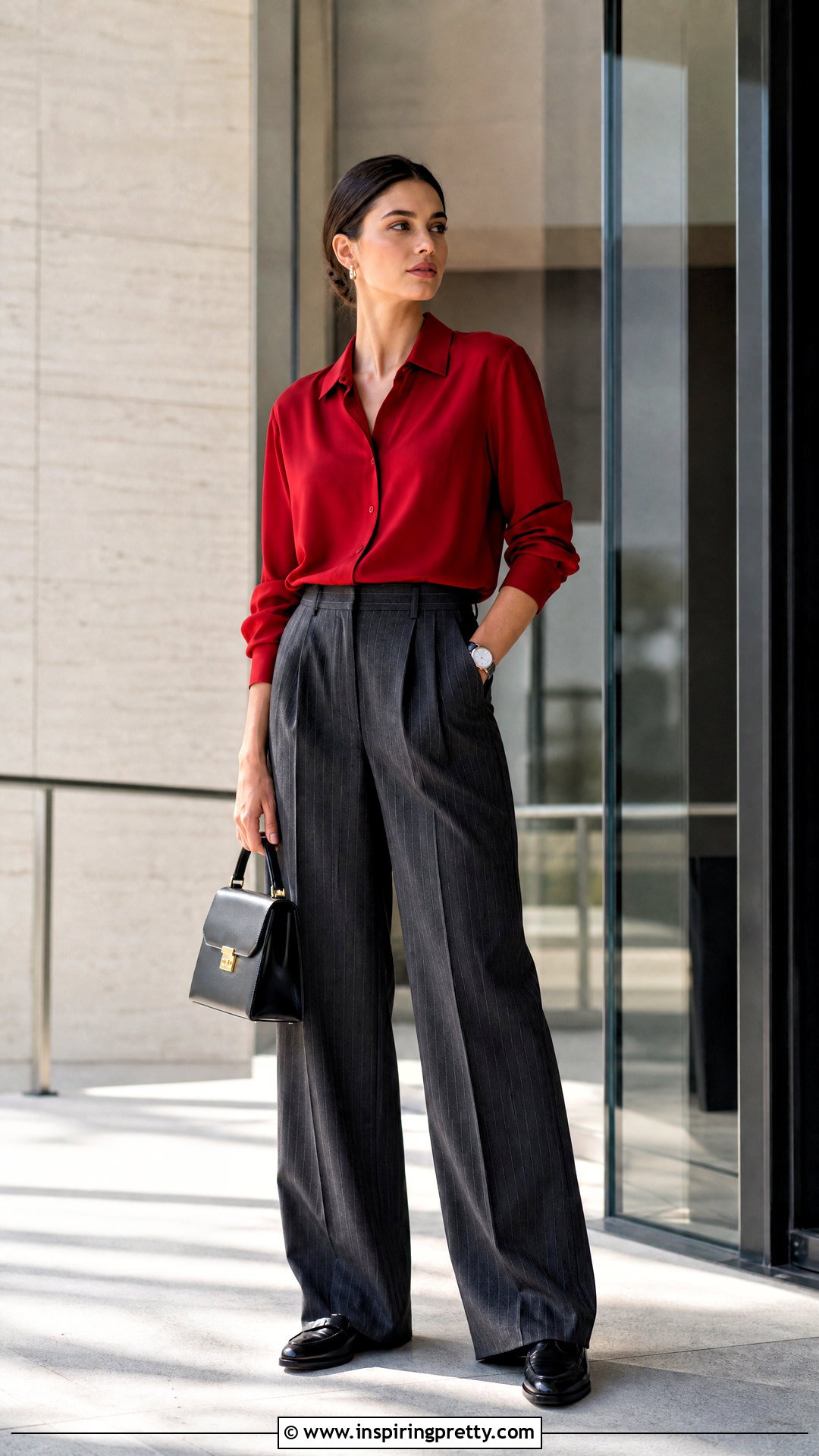 Red PJ Top With Pinstripe Trousers - 25 Red Pj Top outfit ideas
