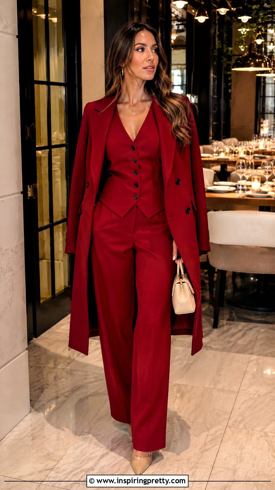 Red Pants Set With Pointed Pumps - 50 top rojo outfits noche ideas