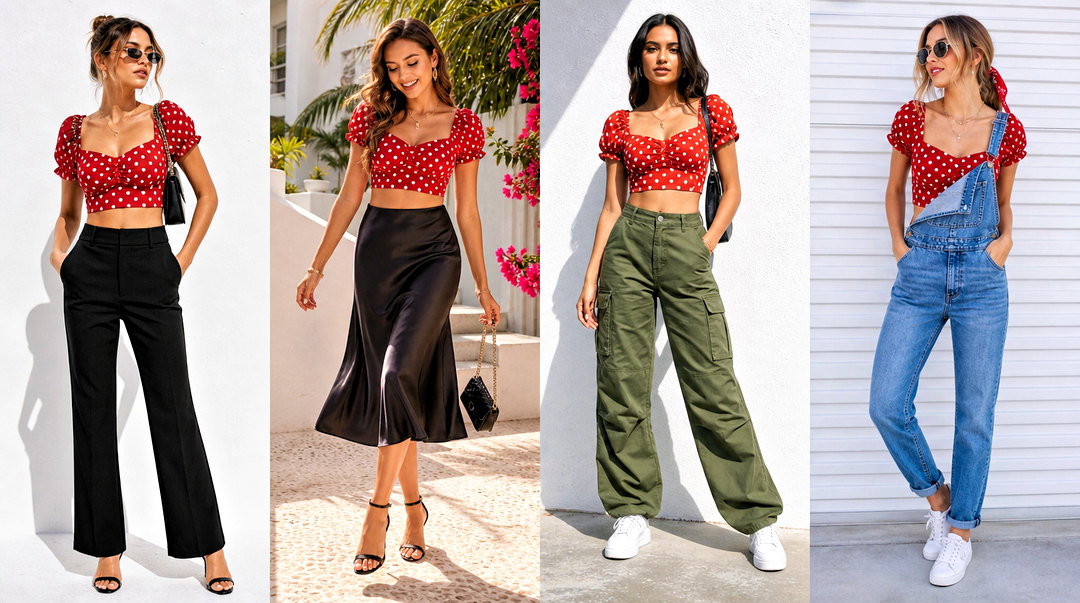 20 Red Polka Dot Crop Top Outfit Ideas for Chic Retro Looks