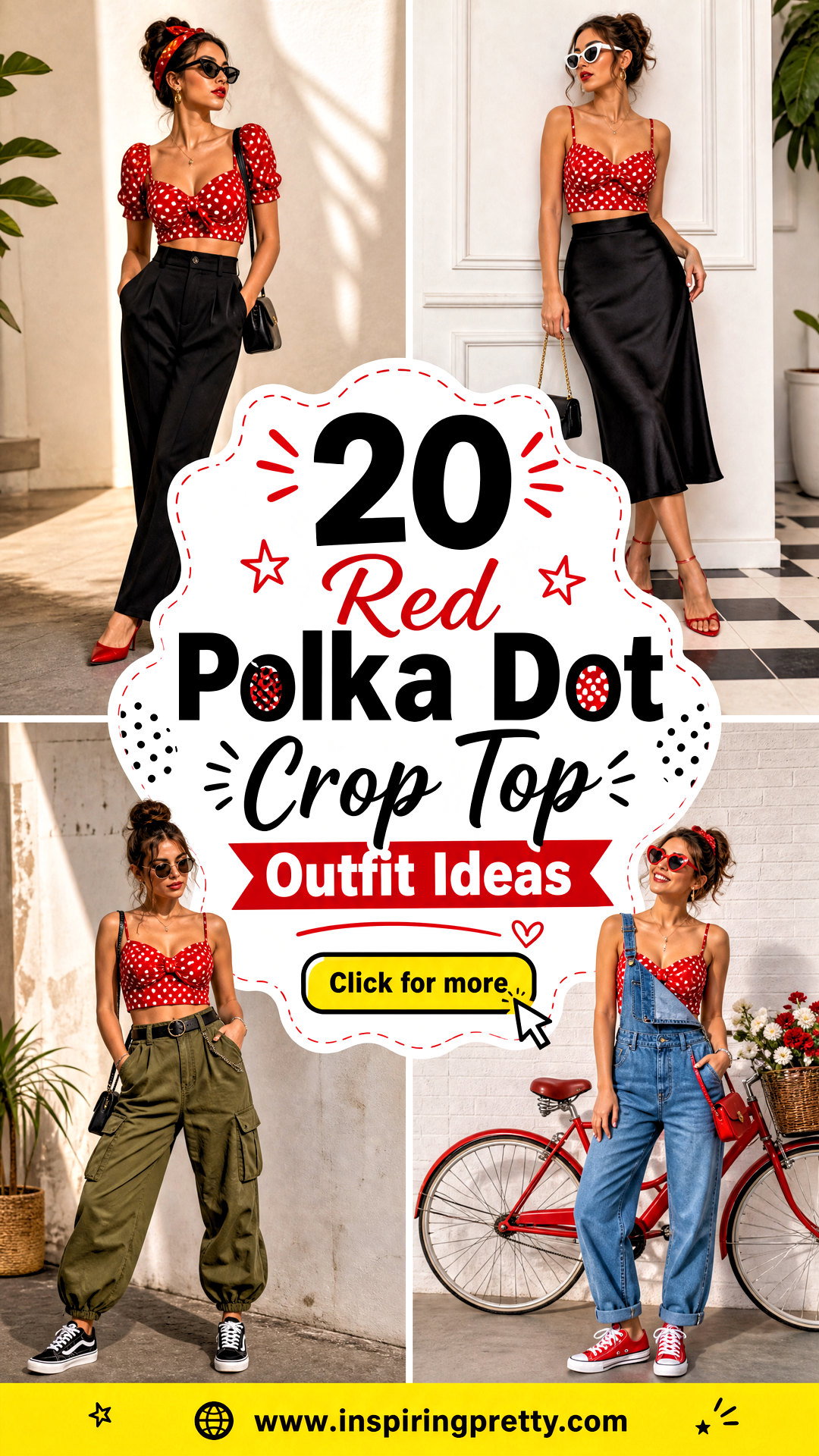 20 Red Polka Dot Crop Top Outfit Ideas for Chic Retro Looks - 20 Red Polka Dot Crop Top Outfit Ideas for Chic Retro Looks