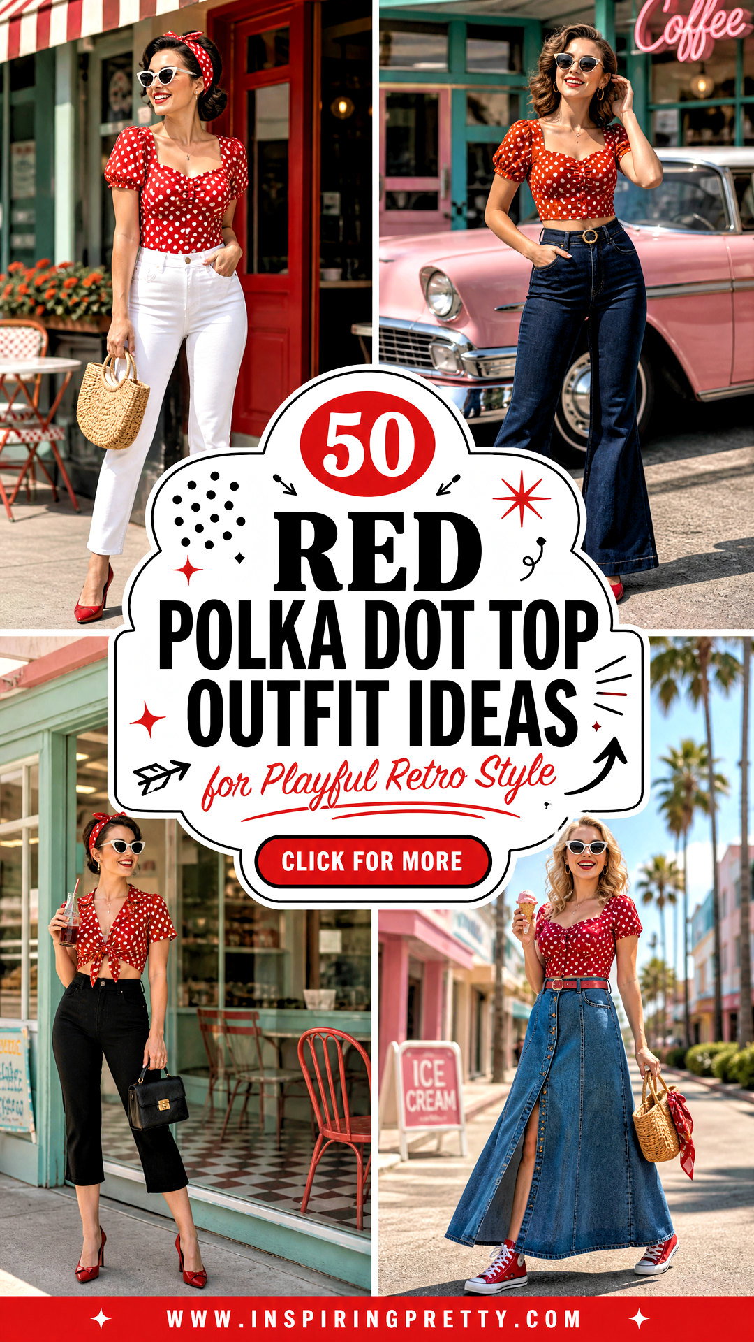 50 Red Polka Dot Top Outfit Ideas for Playful Retro Style - 50 Red Polka Dot Top Outfit Ideas for Playful Retro Style