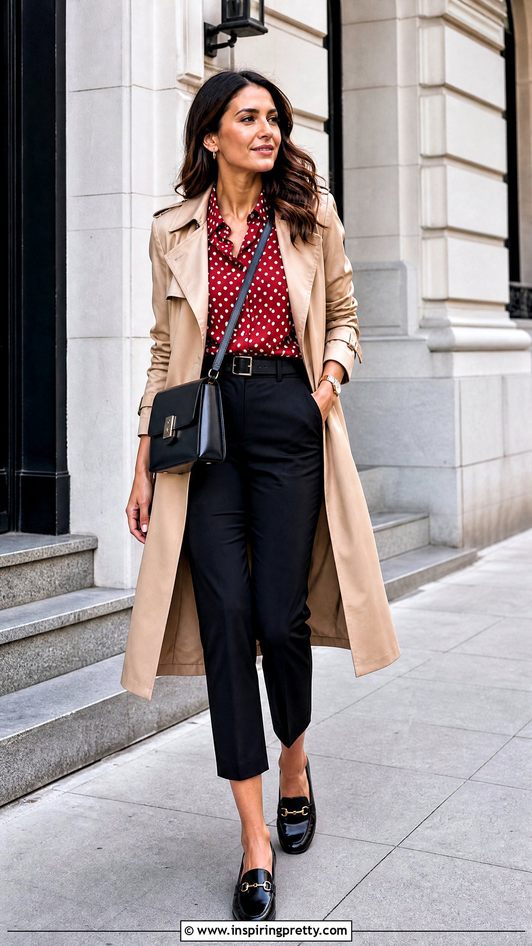 Red Polka Dot Top With Cropped Black Pants - 50 red polka dot top outfit ideas
