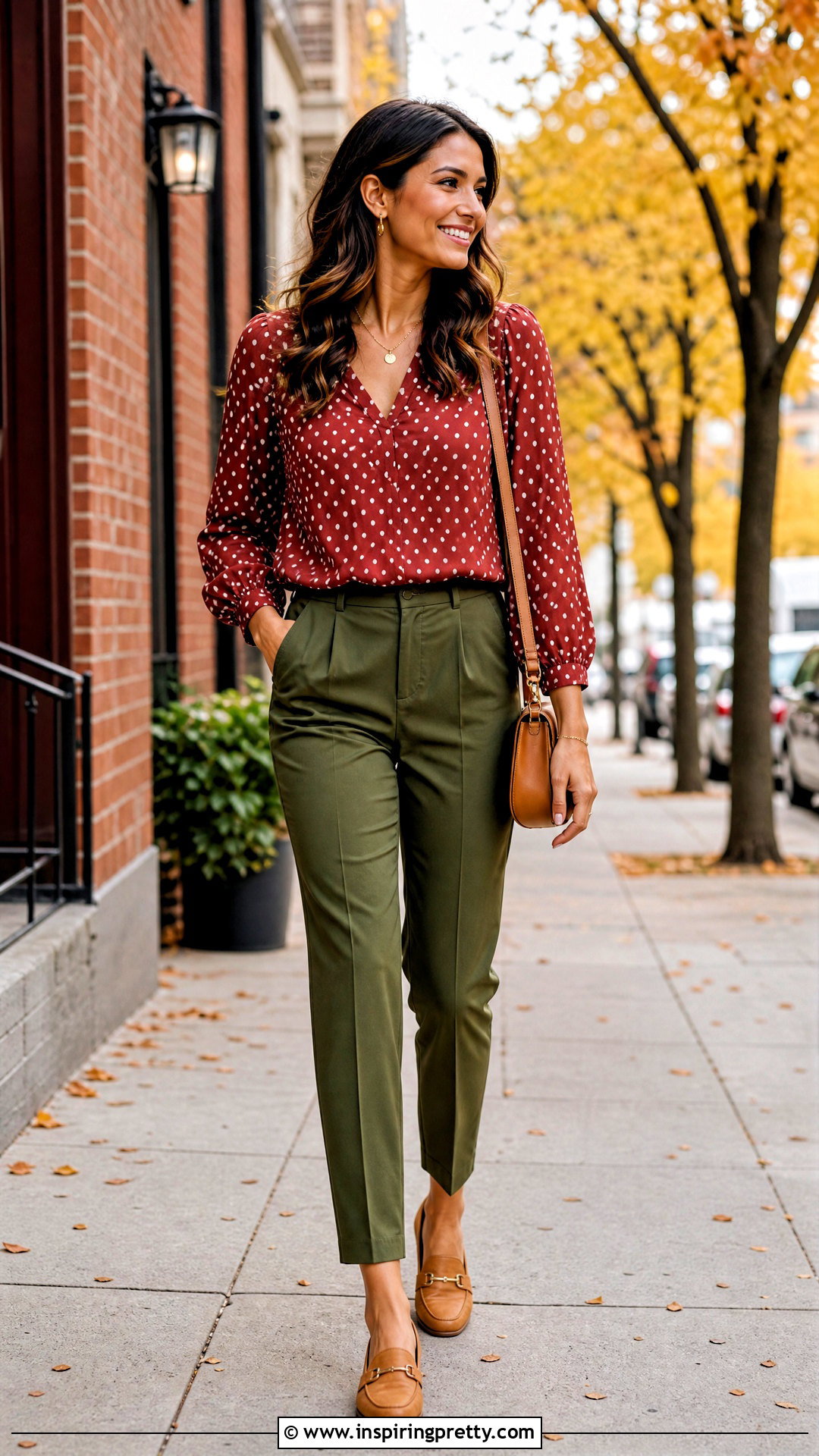 Red Polka Dot Top With Olive Green Pants - 50 red polka dot top outfit ideas
