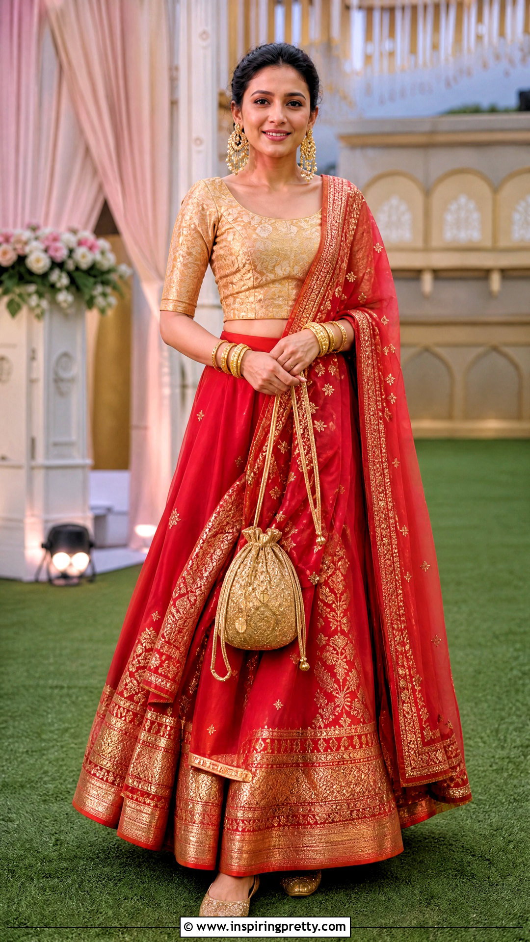 Red Skirt With Gold Blouse - 50 skirt top indian outfit traditional ideas