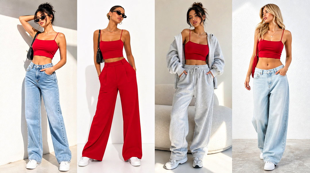 20 Red Spaghetti Strap Crop Top Outfit Ideas for Summer