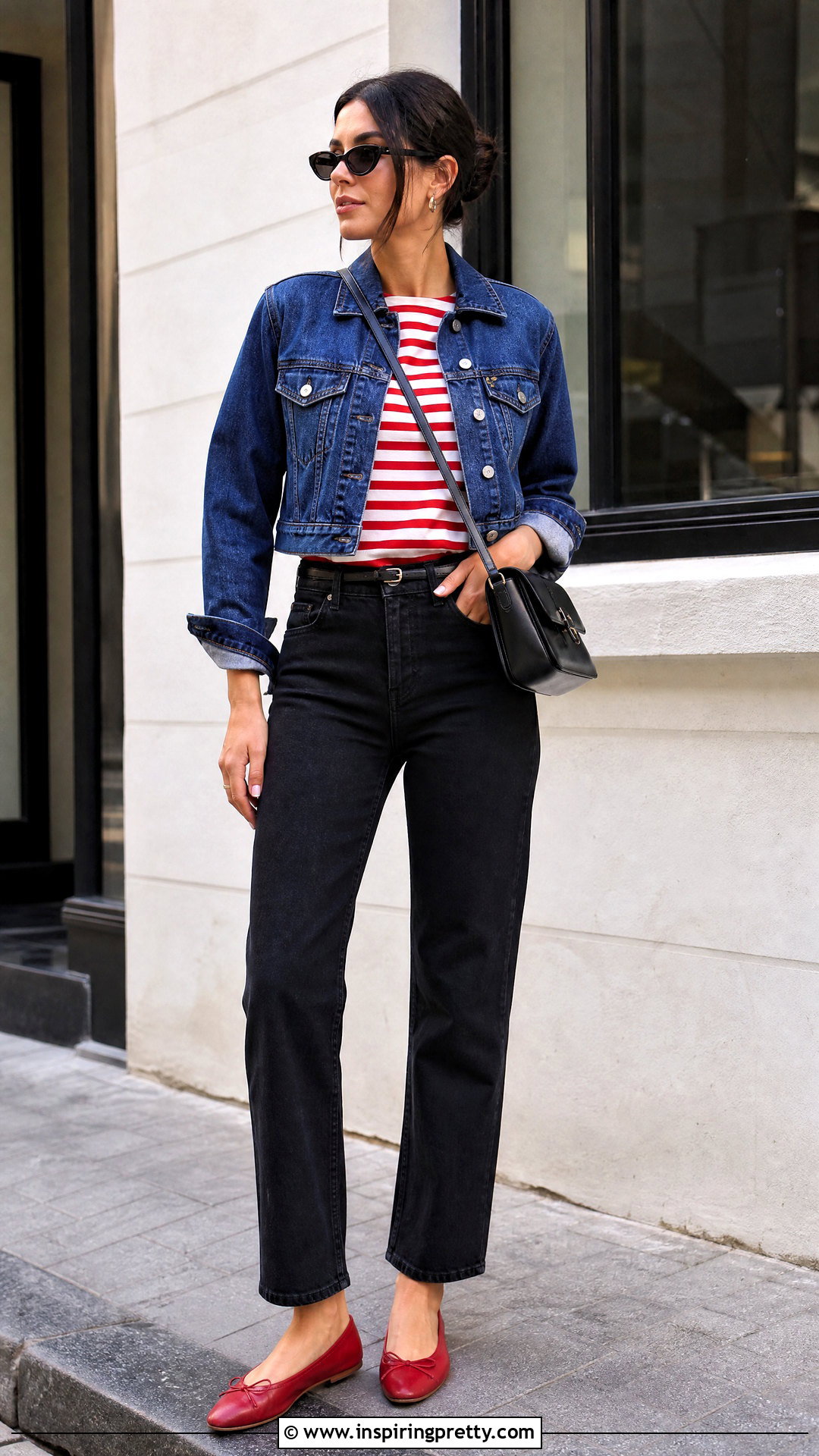 Red Striped Top With Black Jeans - 50 red striped top outfit ideas