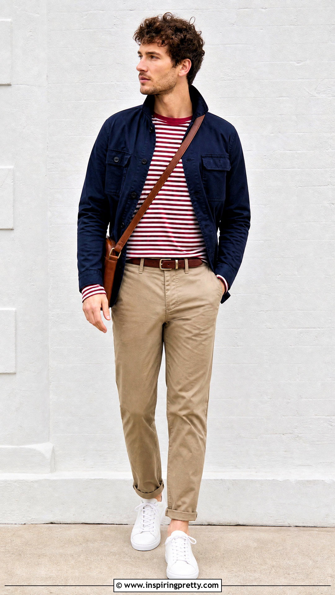 Red Striped Top With Khaki Chinos - 50 red striped top outfit ideas