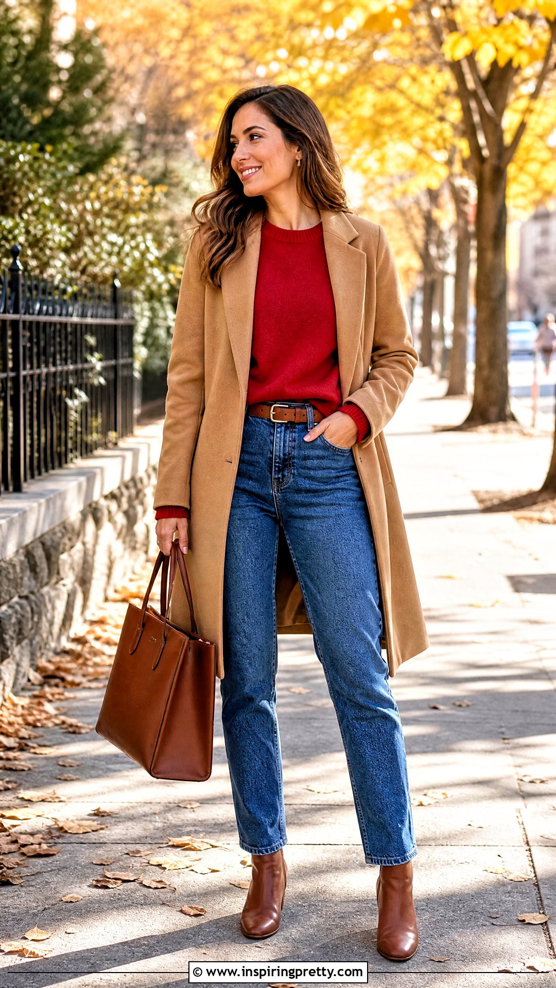 Red Sweater With Blue Jeans - 50 red tops outfit ideas