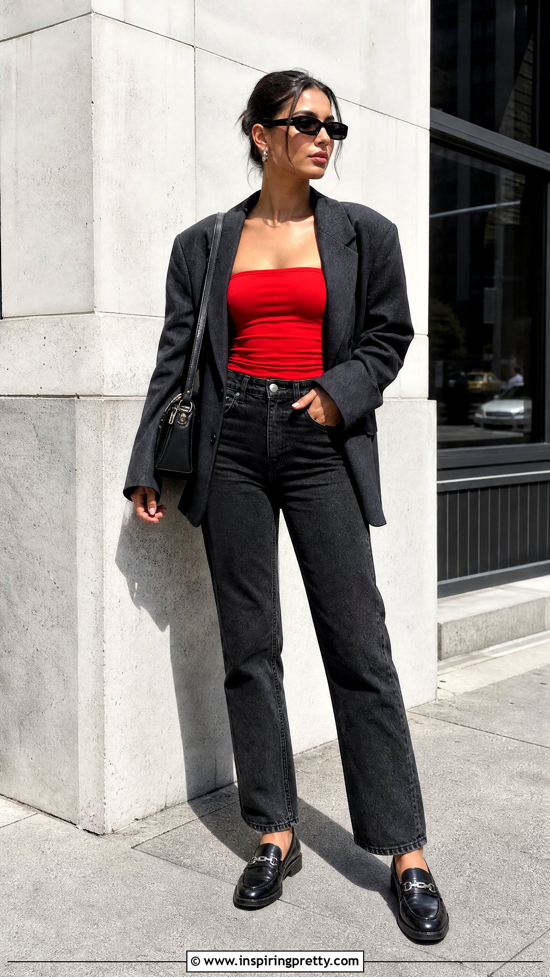 Red T Shirt Tube Top With Black Jeans - 20 tube top out of tshirt diy outfit ideas