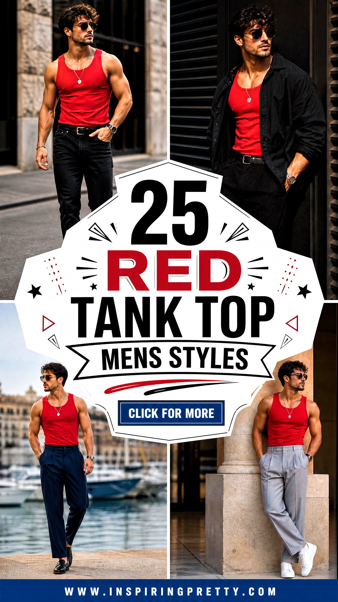 25 Red Tank Top Mens Styles for Effortless Summer Outfits - 25 Red Tank Top Mens Styles for Effortless Summer Outfits