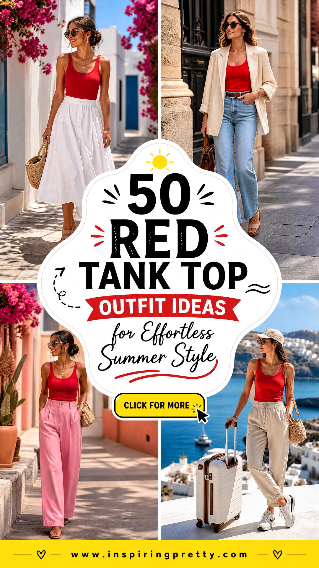 50 Red Tank Top Outfit Ideas for Effortless Summer Style - 50 Red Tank Top Outfit Ideas for Effortless Summer Style