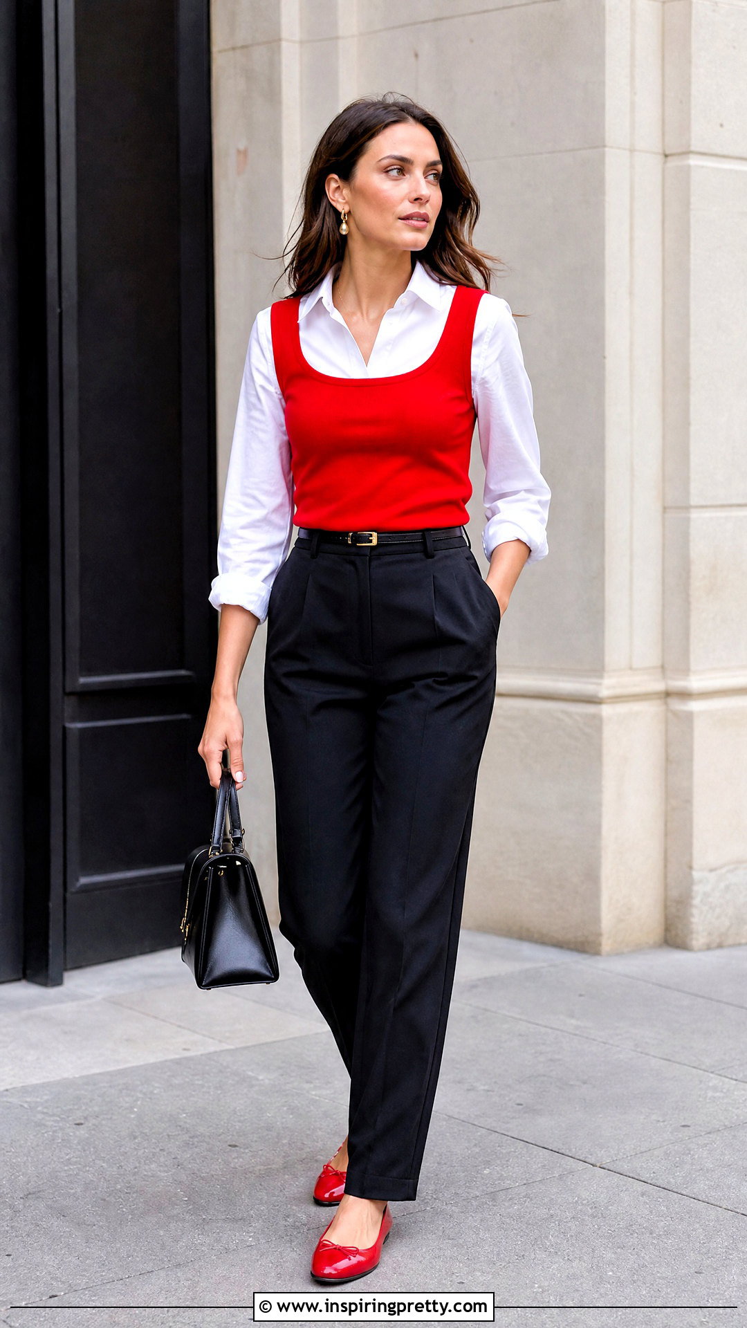 Red Tank Top Over White Button Down Outfit - 50 tank top over shirt outfit ideas