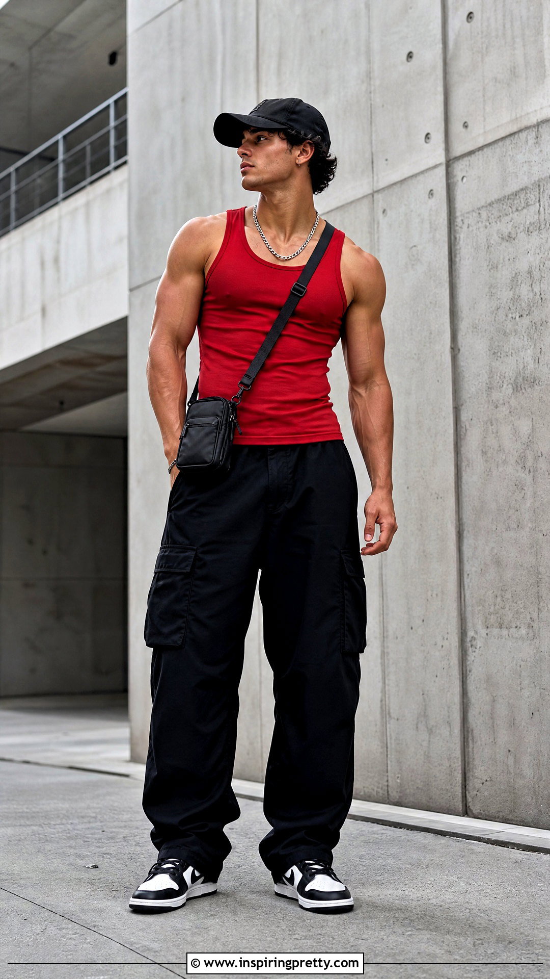 Red Tank Top With Black Cargo Pants - 25 Red Tank Top Mens