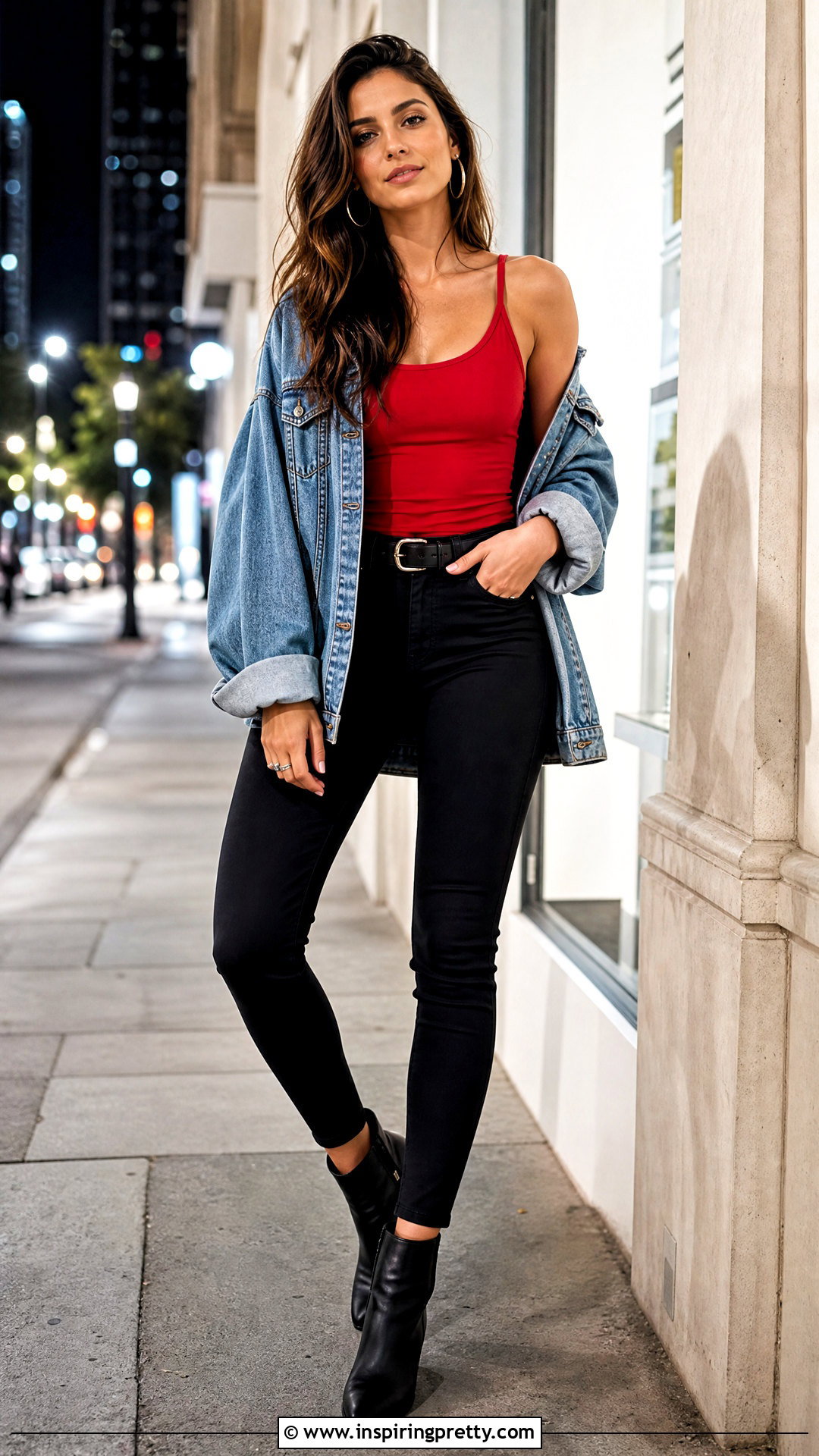Red Tank Top With Black Skinny Jeans - 50 red tank top outfit ideas