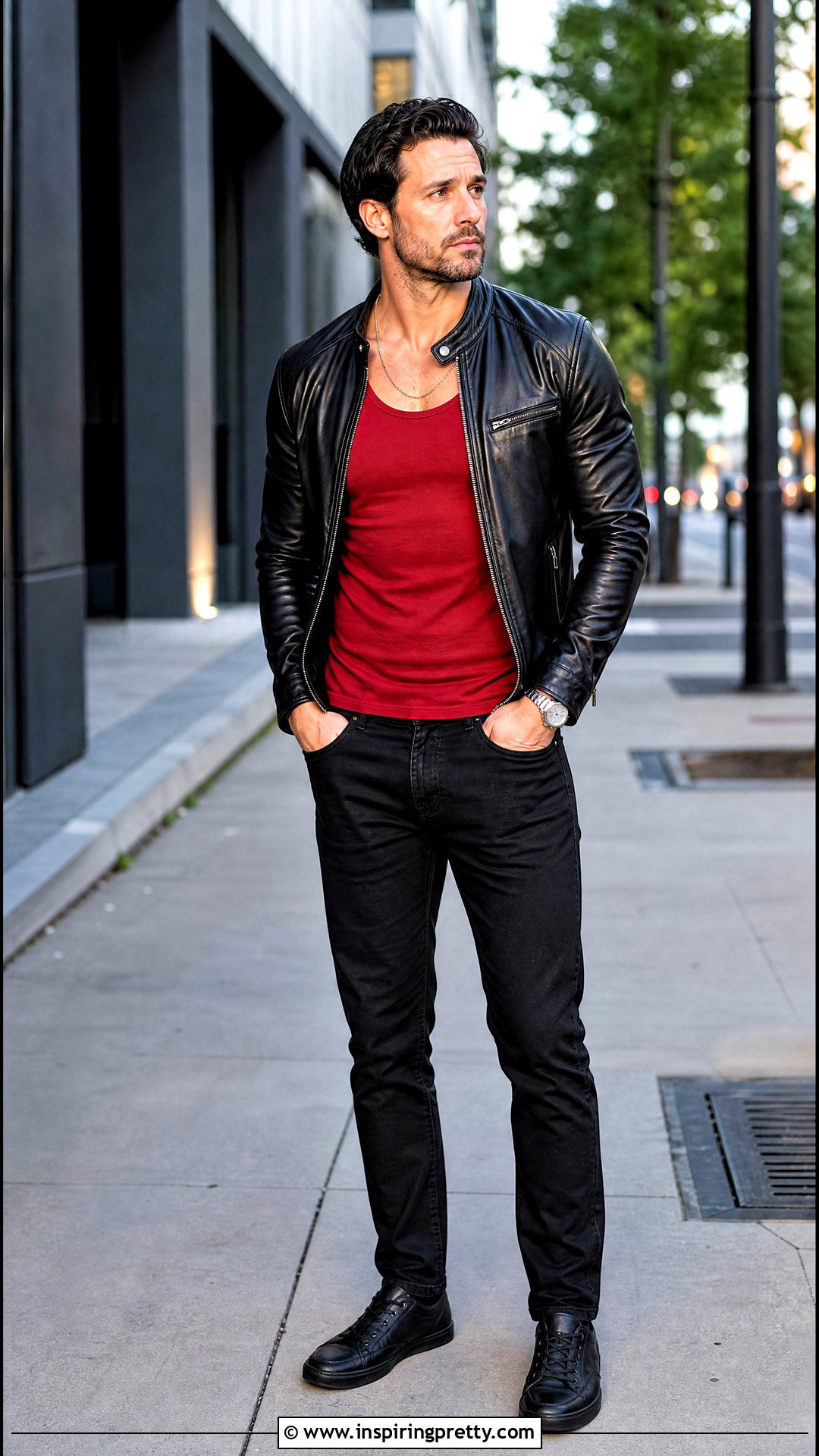 Red Tank Top With Leather Jacket - 25 Red Tank Top Mens