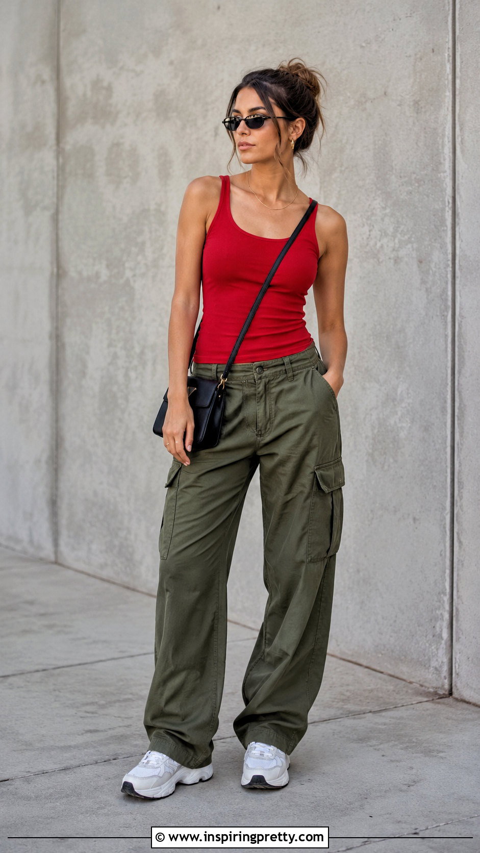 Red Top With Cargo Pants - 50 red top outfit aesthetic