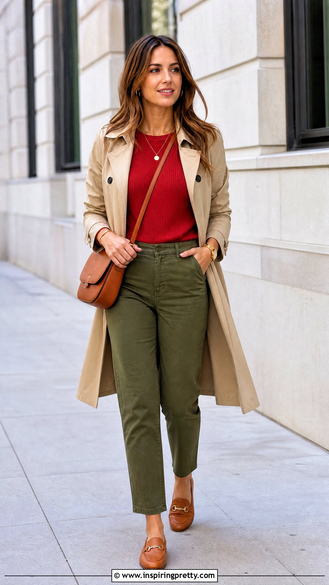 Red Top With Olive Green Pants - 50 red top outfit ideas