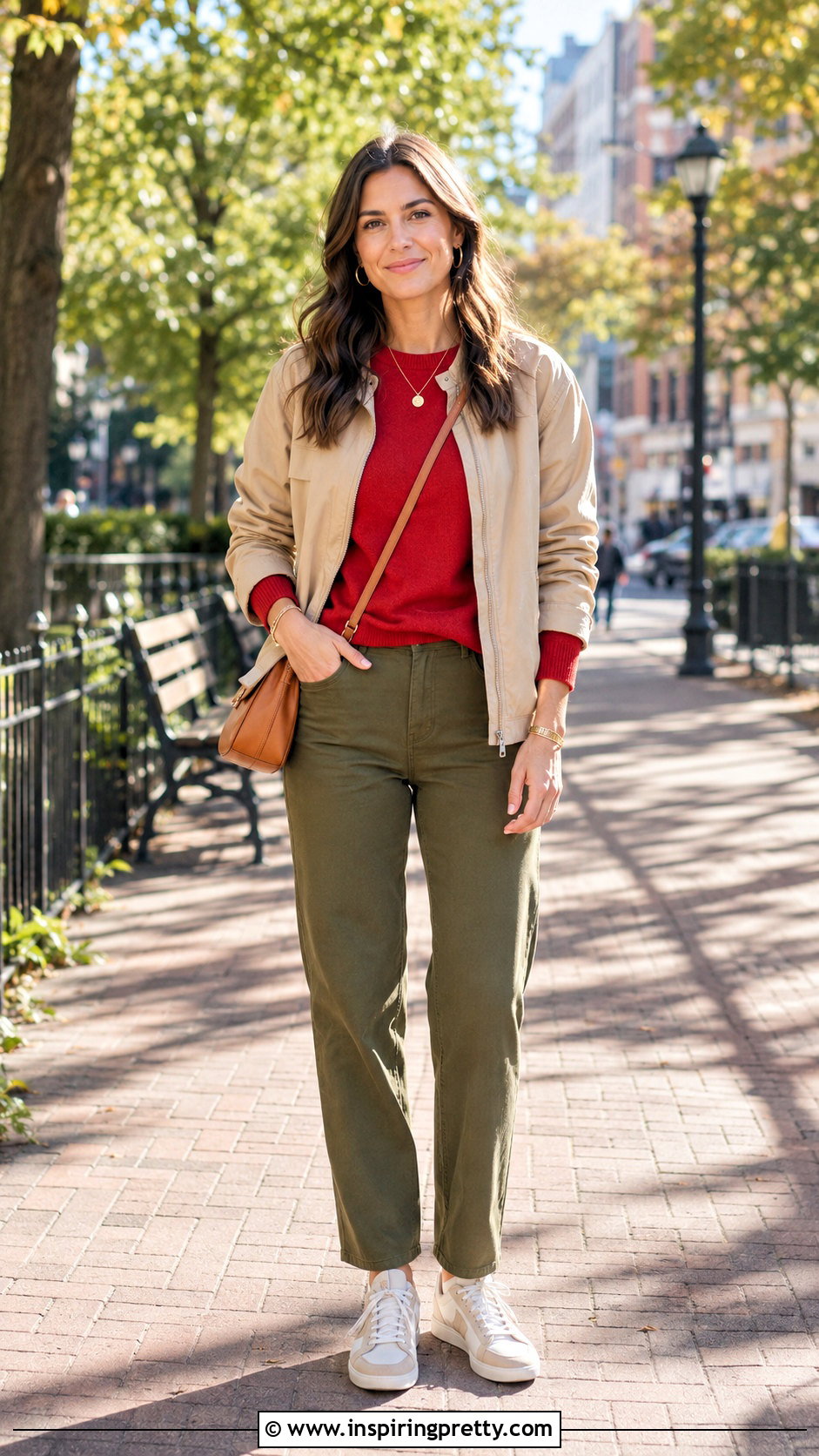 Red Top With Olive Pants - 50 red top outfit aesthetic
