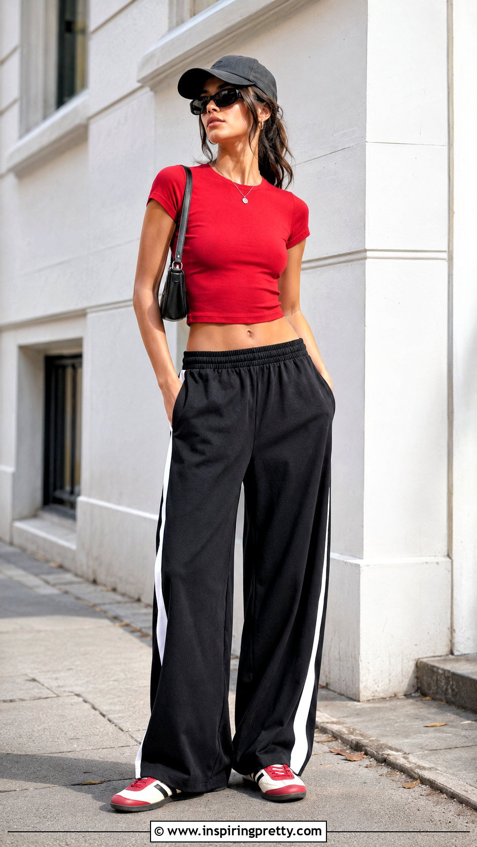 Red Top With Track Pants - 50 red top outfit aesthetic
